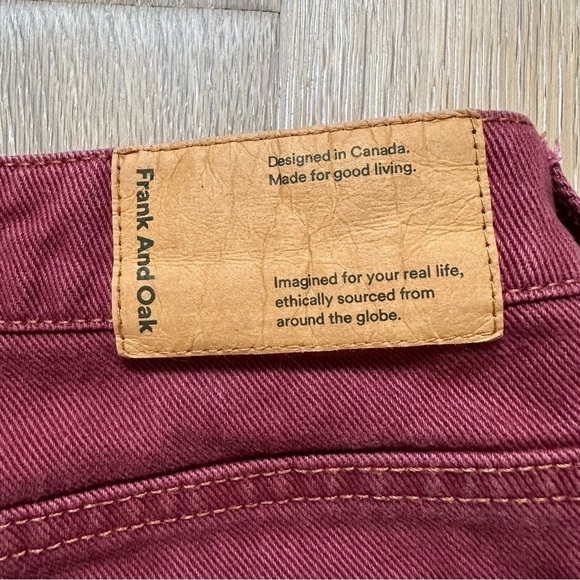Frank & Oak Jeans Stevie High Rise Tapered Straight Rusty Red - Size 27 - Picture 13 of 16